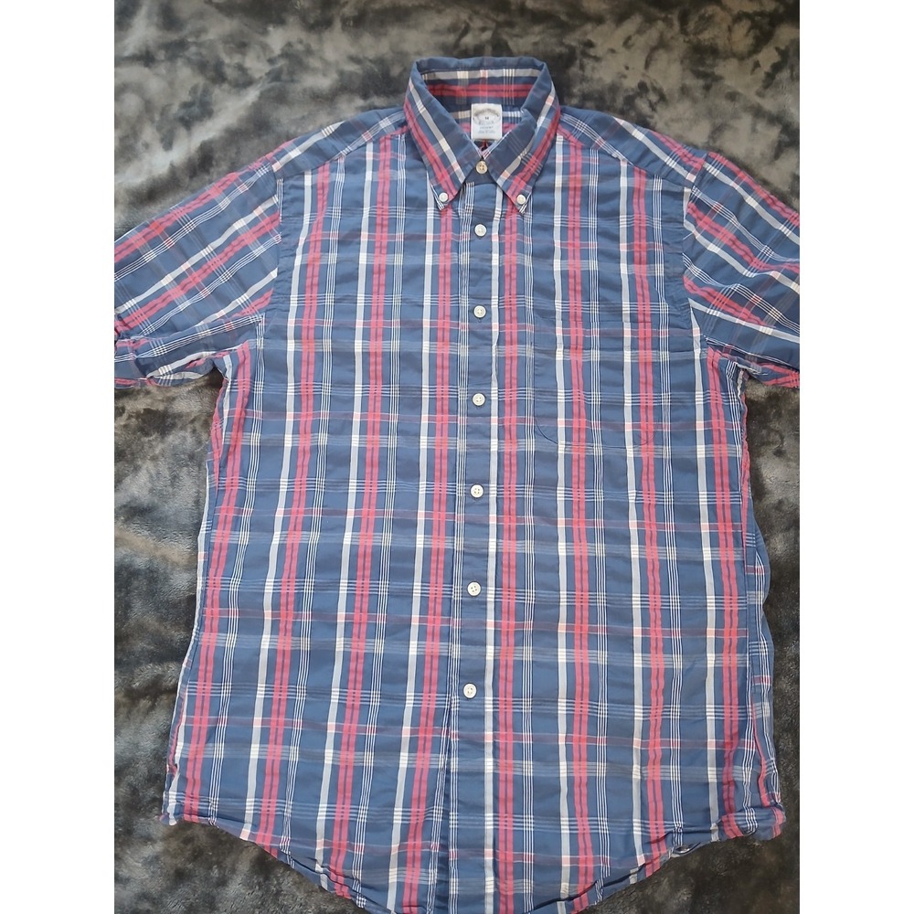 Brooks Brothers Regent Mens Medium M Short Sleeve Button‎ Shirt